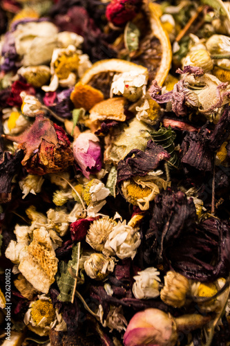 Dry colorful flowers and herbs 