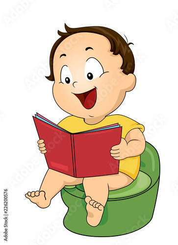 Kid Toddler Boy Potty Training Book Illustration