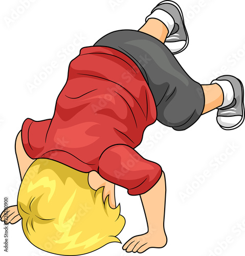 Kid Toddler Boy Tumbling Illustration