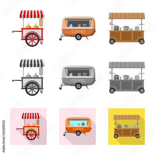 Isolated object of market and exterior symbol. Set of market and food stock symbol for web.