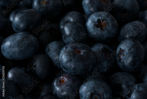 Healthy fresh ripe juicy blueberries close up