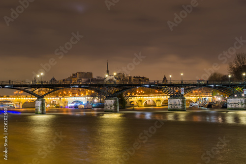 Paris riverside  at night