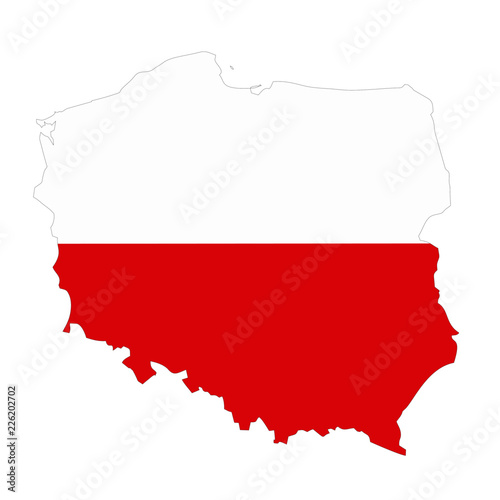 Map country with flag of Poland