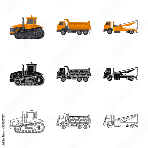 Isolated object of build and construction symbol. Collection of build and machinery vector icon for stock.