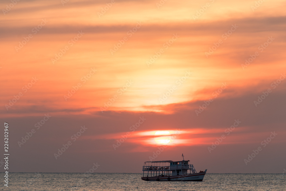 Sunset in Pattaya, Thailand.