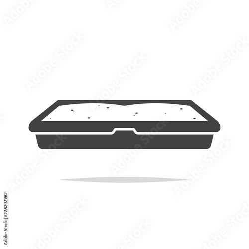 Cat litter box icon vector