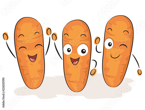 Mascot Baby Carrots Illustration