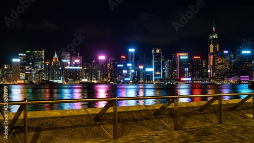 Canvas Print Victoria Harbor night view, Hong Kong.