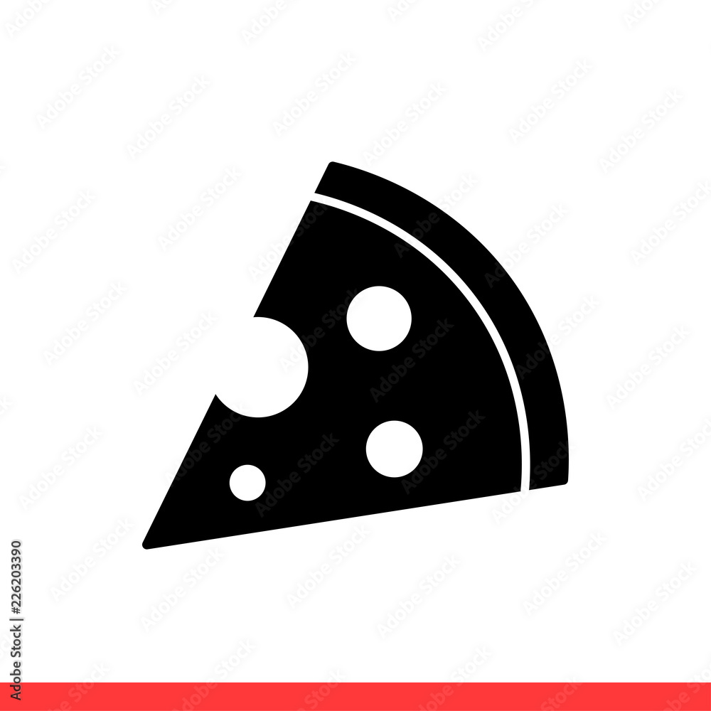Pizza vector icon, fastfood symbol. Simple, flat design for web or mobile app Pizza vector icon, fastfood symbol. Simple, flat design for web or mobile app