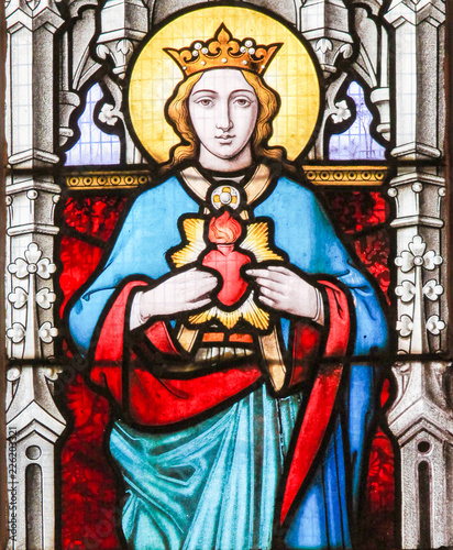 Stained Glass - Mother Mary and the Sacred Heart