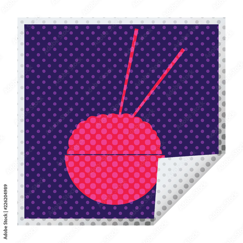 Obraz premium Rice bowl square peeling sticker