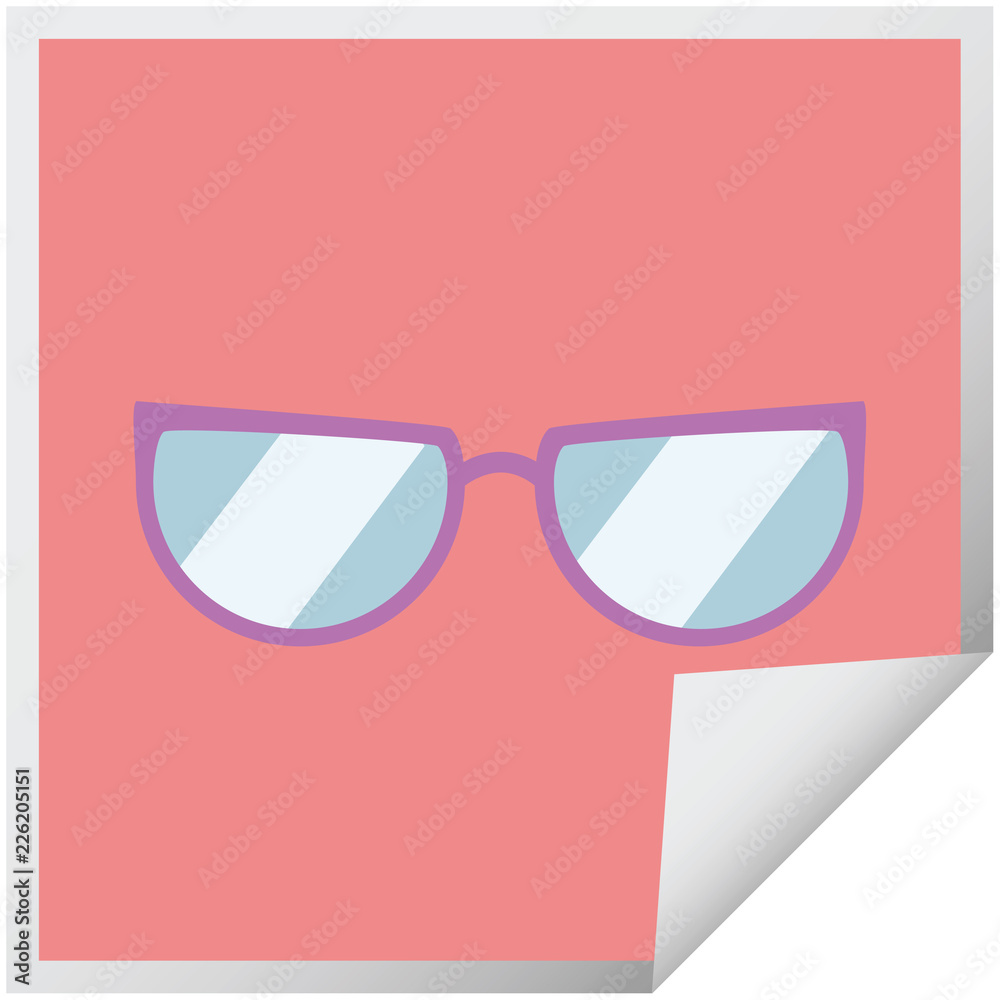 spectacles graphic square sticker spectacles graphic square sticker