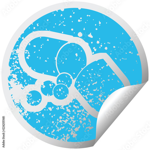 Capsule pill distressed sticker