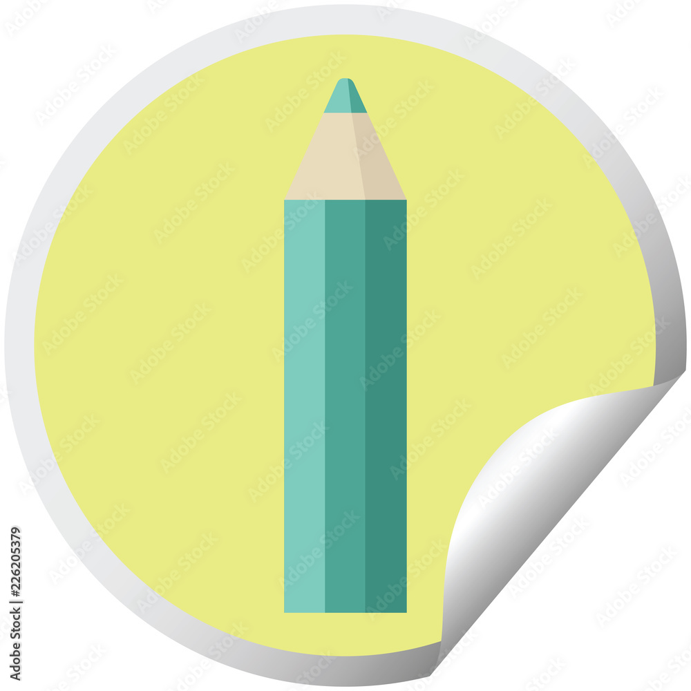 green coloring pencil graphic circular sticker green coloring pencil graphic circular sticker