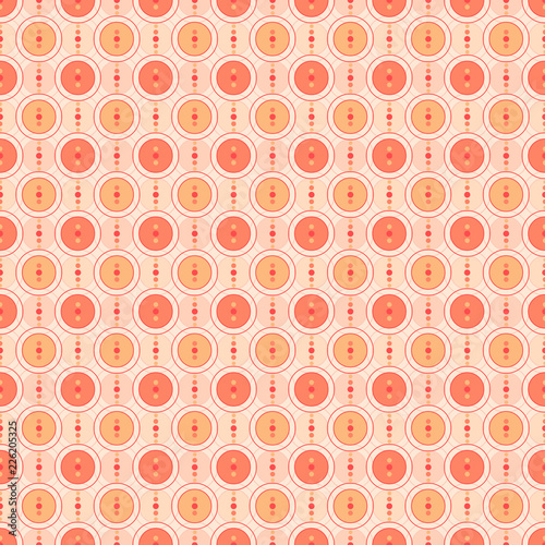 Orange and tan circles seamless pattern repeat background