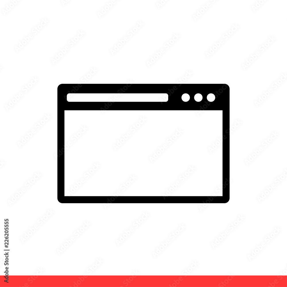 Browser vector icon, web symbol. Simple, flat design for web or mobile app Browser vector icon, web symbol. Simple, flat design for web or mobile app