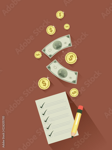 Money Checklist Illustration