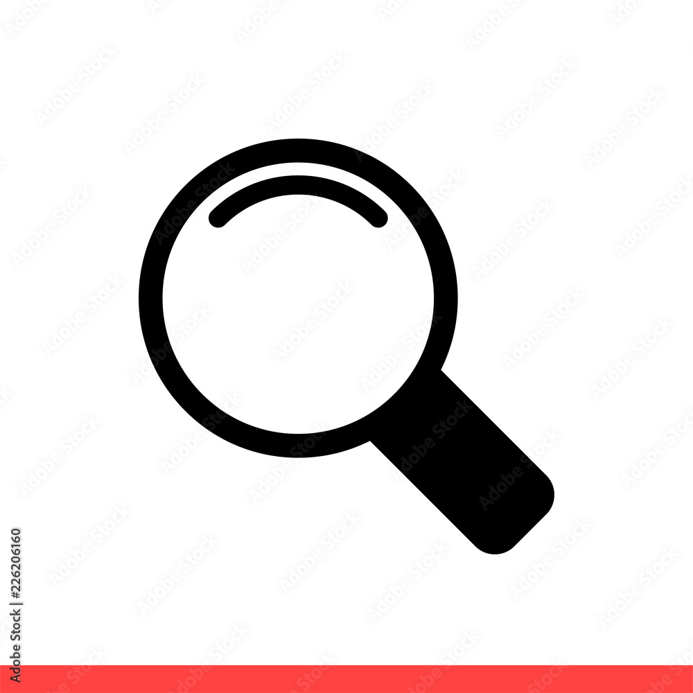 Magnifying vector icon, search symbol. Simple, flat design for web or mobile app Magnifying vector icon, search symbol. Simple, flat design for web or mobile app