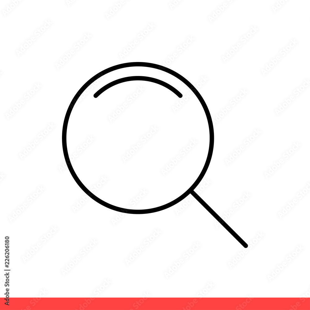 Magnifying vector icon, search symbol. Simple, flat design for web or mobile app Magnifying vector icon, search symbol. Simple, flat design for web or mobile app