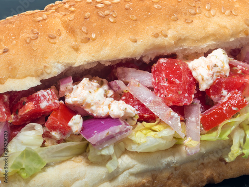 Greek sandwish on a slate photo