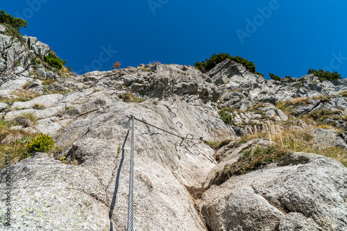 Stahlseil am Klettersteig Heini Holzer Meran Südtirol photo