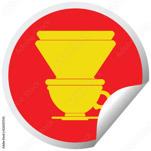 coffee filter cup circular peeling sticker
