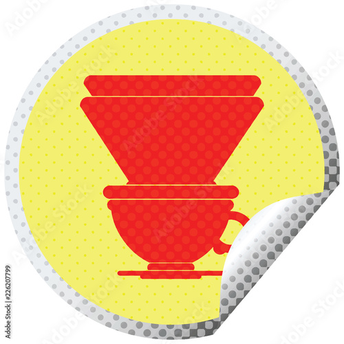 coffee filter cup circular peeling sticker