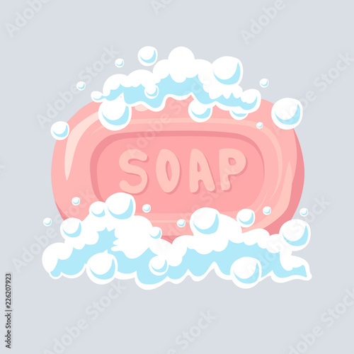 Soap flat icon, soap bubbles, vector illustration.