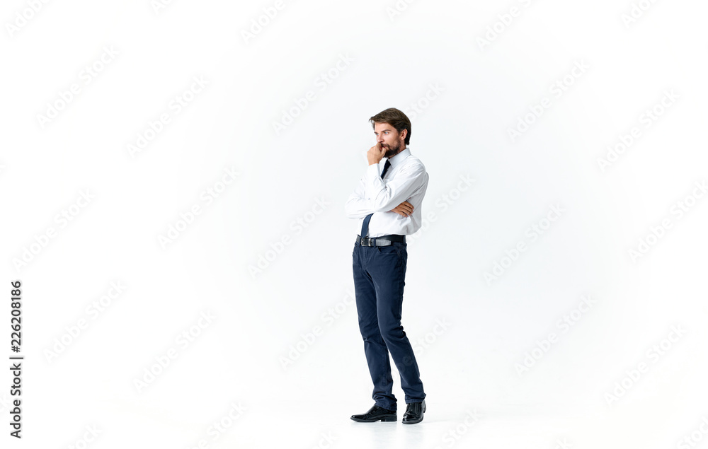 business man thinking on an isolated background business man thinking on an isolated background