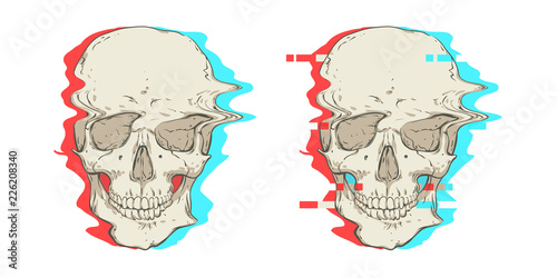 Two skulls. Interference.
