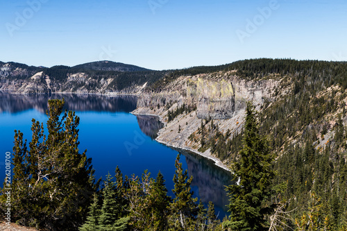 Deep blue water Crater lake, Oregon, USA