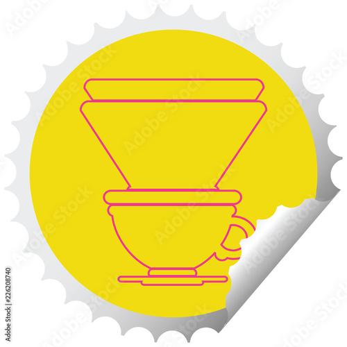 coffee filter cup circular peeling sticker