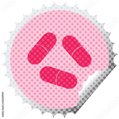 pills circular peeling sticker