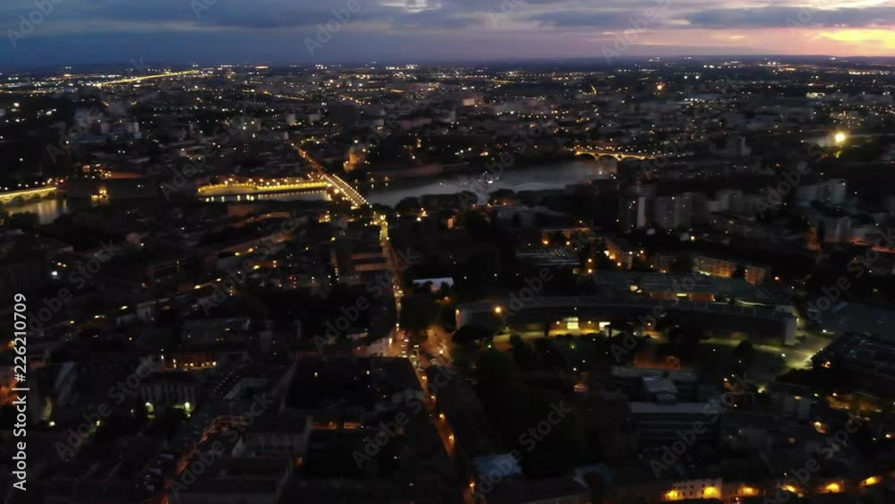 Toulouse at night from above