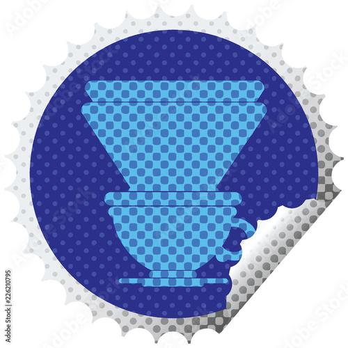 coffee filter cup circular peeling sticker