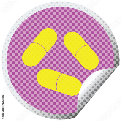pills circular peeling sticker