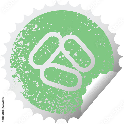 Pills distressed sticker