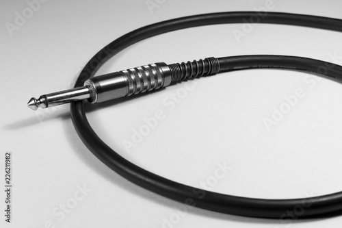 6.3 mm jack cable isolated on white background