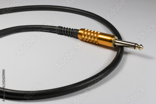 6.3 mm jack cable isolated on white background