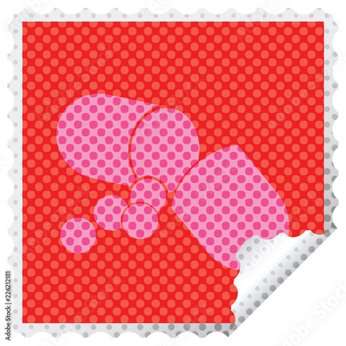 Capsule pill square peeling sticker