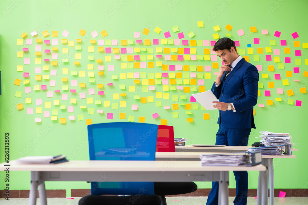 Businessman with many conflicting priorities Businessman with many conflicting priorities