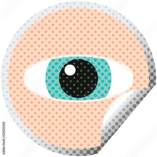 staring eye graphic circular sticker