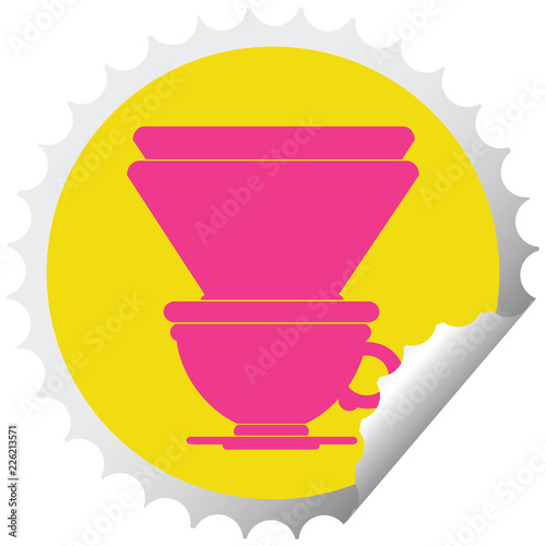 coffee filter cup circular peeling sticker