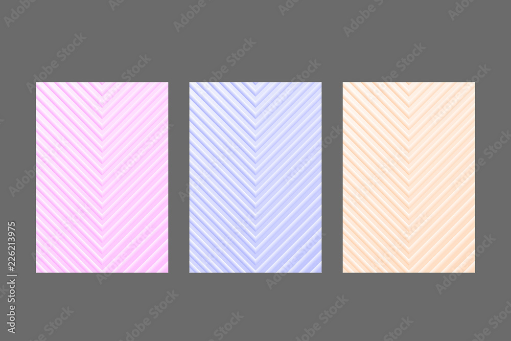 Chevron banners, striped pastel backgrounds