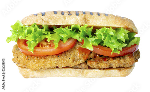 Chicken Burgers in a Panini With Salad