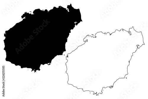 Hainan Province (Administrative divisions of China, China, People's Republic of China, PRC) map vector illustration, scribble sketch Hainan Island map