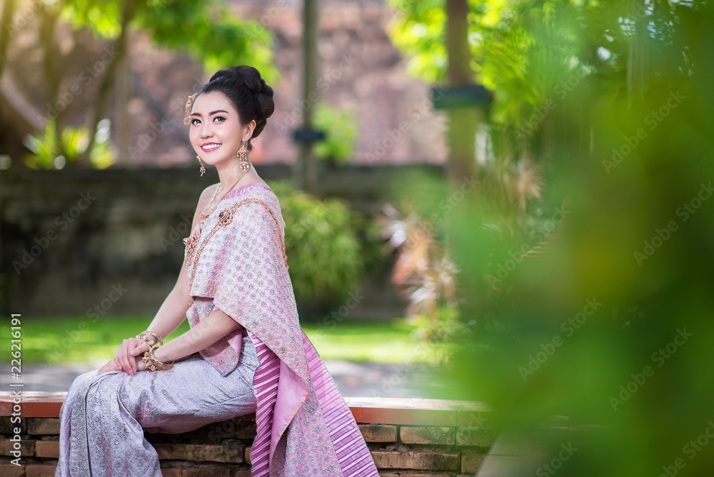 Beautiful Thai girl in Thai traditional costume Beautiful Thai girl in Thai traditional costume