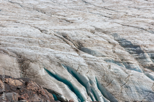 Cracks in the Small Azau glacier on Mount Elbrus.