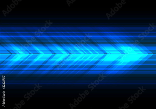 Abstract blue light arrow speed technology direction on black design modern futuristic background vector illustration.