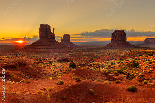 Sunrise over Monument Valley Panorama photo